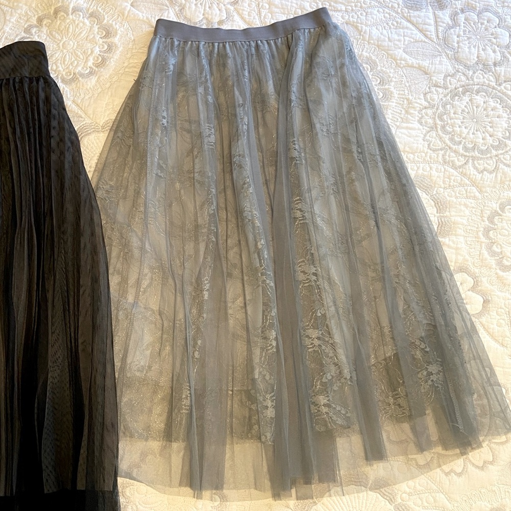 Sheer Shimmer 3 Layered Midi Skirt - size approx. XS